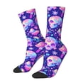 thumbnail image 1 of Fotbe colorful mushroom Skull rainbow Pattern Long Socks for Men & Women – Breathable & Stretchy Compression Socks, Ideal for Running, Travel, and Everyday Wear Size 5-11, 1 of 6