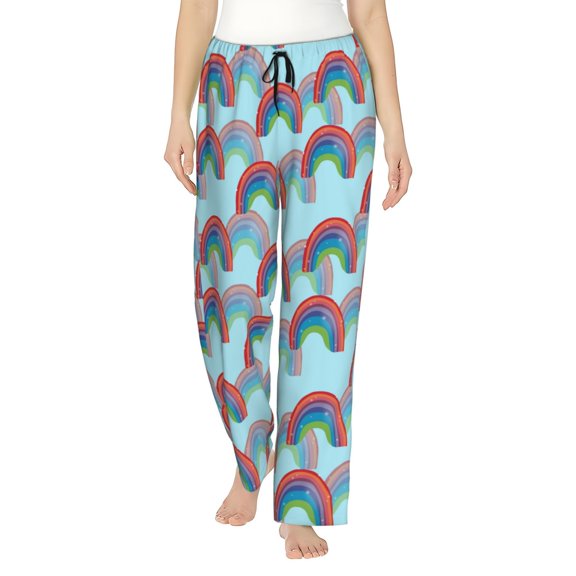 Fotbe colorful rainbow Women's Pajama Pants,Sleepwear Pants,Pj Bottoms Drawstring And Pockets-Medium