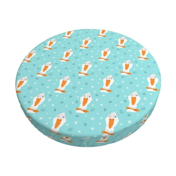 Fotbe crazy white goose Pattern Stool Covers Round,Waterproof Round Bar Stool Covers Bar Chair Covers Washable Stool Cushion Slipcover for 12-14 Inch Chair-13 inch