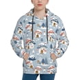 thumbnail image 1 of Fotbe cute Mushroom Village Pattern Youth Pullover Hooded Sweatshirt, Boys Hoodie, Kangaroo Pocket Hoodie for Kids Girls -Small, 1 of 6