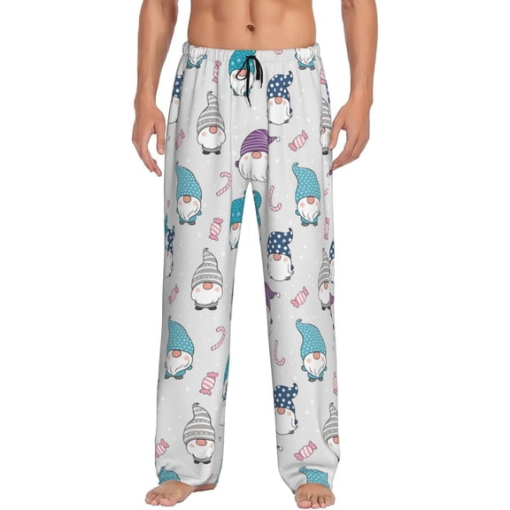 Fotbe cute winter Gnome Men's Pajama Pants,Sleepwear Pants,Pj Bottoms Drawstring And Pockets-Medium