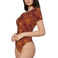 thumbnail image 1 of Fotbe fall Maple Women's Crew Neck Short Sleeves Bodysuit Tops Round Neck Slim Sleeveless Soft Comfortable Basic-Small, 1 of 7