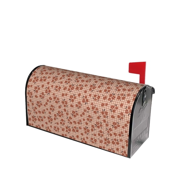 Fotbe fall flower plaid Mailbox Covers Post Letter Box Cover Garden Decor Standard Size-21x18 in