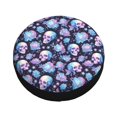 thumbnail image 1 of Fotbe flower Skull in starry sky Spare Tire Cover Thickening Universal Fit for Jeep, Trailer, RV, SUV, Truck, Tough Tire Wheel Soft Cover-14 inch, 1 of 1