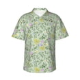 thumbnail image 1 of Fotbe flower and leaf Pattern Hawaiian Shirt for Men Unisex Summer Beach Casual Short Sleeve Cotton Linen Button Down Shirts,Large, 1 of 7