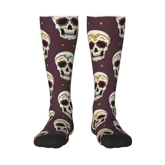 Fotbe funny Skull star print Women's Men's Novelty Crew Socks Cotton Socks Knee High Socks for Walking,Running,Nurses,Pregnancy