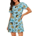 thumbnail image 1 of Fotbe funny lion in pirate Pattern Women's Cotton Nightgown Sleepwear Short Sleeves Shirt Casual Print Sleepdress, 1 of 6