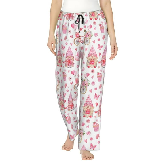 Fotbe gnome couple Women's Pajama Pants,Sleepwear Pants,Pj Bottoms Drawstring And Pockets-Large