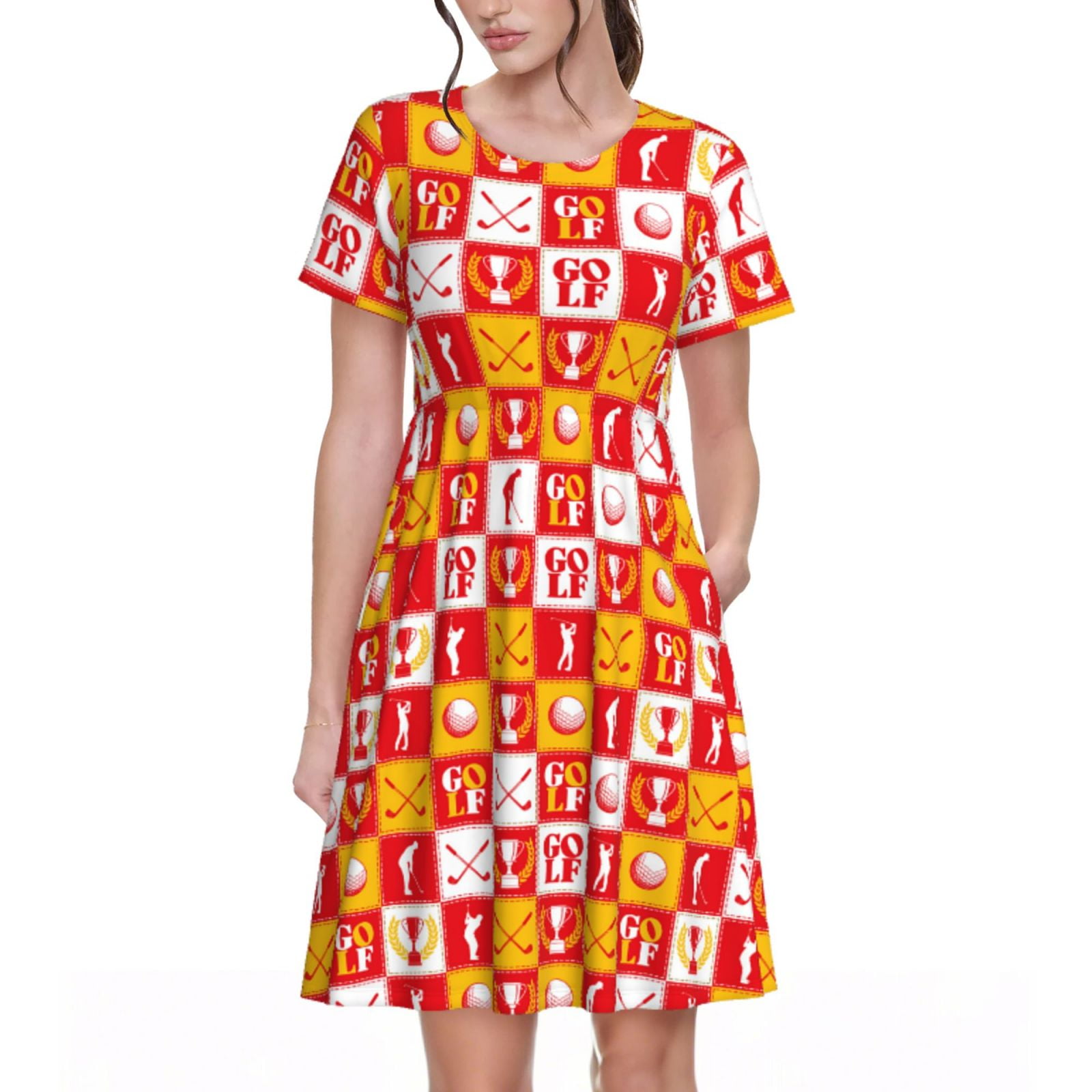 Sleeveless Golf Dress with Color Block