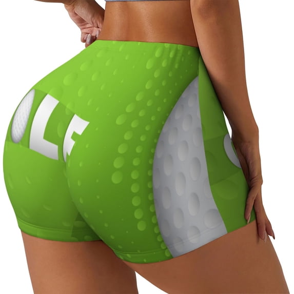 Fotbe golf ball Seamless Shorts, Womens Workout Shorts High Waist Stretch Booty Short for Gym/Yoga/Running/Biking-XX-Large-X-Large