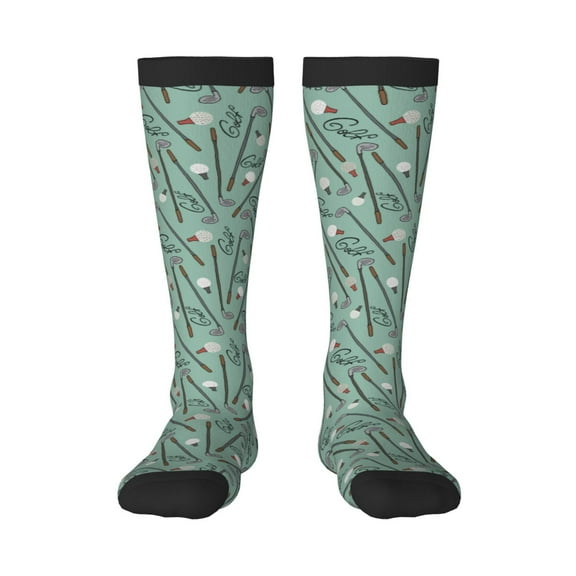 Fotbe golf equipment print Women's Men's Novelty Crew Socks Cotton Socks Knee High Socks for Walking,Running,Nurses,Pregnancy