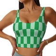 thumbnail image 1 of Fotbe green party Pattern Womens' Sports Bra Longline Wirefree Padded with Medium Support Sports Moisture-Wicking Workou Vest,Tank Top-XX-Large, 1 of 8