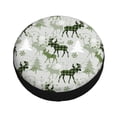 thumbnail image 1 of Fotbe green plaid Moose tree Spare Tire Cover Thickening Universal Fit for Jeep, Trailer, RV, SUV, Truck, Tough Tire Wheel Soft Cover-17 inch, 1 of 8