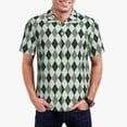 thumbnail image 1 of Fotbe grey and green argyle Pattern Men’s Golf Polo Shirt – Breathable Performance Golf Shirt with Button-Down Collar-XX-Large, 1 of 6