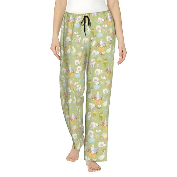 Fotbe happy Easter Women's Pajama Pants,Sleepwear Pants,Pj Bottoms Drawstring And Pockets-Large