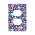 thumbnail image 1 of Fotbe mushroom Skull rainbow color Print Duplex Receptacle Wall Plate, 1-Gang 5.0" x3.0" Wall Outlet Covers, Dual Outlet Faceplates Covers, Color-matched Screws Included-Style S, 1 of 6