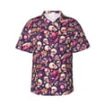 thumbnail image 1 of Fotbe music Skull record Guitar Hawaiian Shirt for Men Unisex Summer Beach Casual Short Sleeve Cotton Linen Button Down Shirts-X-Large, 1 of 5