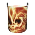 thumbnail image 1 of Fotbe orange lightning Pattern Laundry Basket with Handles, Waterproof Large Laundry Hamper, Wash Bag for Corner Dorm, Rolling Laundry Basket with Handles-Medium, 1 of 6