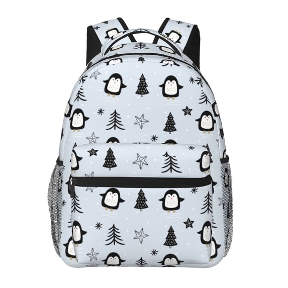 Fotbe penguin tree star Pattern Casual Backpack for School, Travel, and Outdoor Activities - Durable, Lightweight, and Comfortable