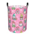 thumbnail image 1 of Fotbe pink Holiday Joy Pattern Laundry Basket with Handles, Waterproof Large Laundry Hamper, Wash Bag for Corner Dorm, Rolling Laundry Basket with Handles-Small, 1 of 6
