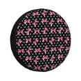 thumbnail image 1 of Fotbe polka dot with pink bows Pattern Spare Tire Cover Thickening Universal Fit for Jeep, Trailer, RV, SUV, Truck, Tough Tire Wheel Soft Cover-16 inch, 1 of 6