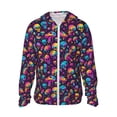 thumbnail image 1 of Fotbe rainbow color mushroom Skull Men's Women's UPF 50+ Sun Protection Jacket Hooded Cooling Shirt with Pockets Hiking Outdoor Performance-Large, 1 of 8