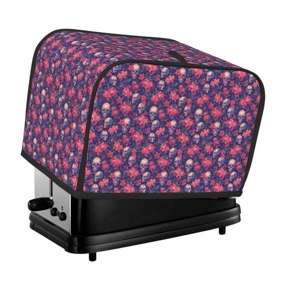 Fotbe red Skull flower for Two Slice Toaster Cover, Fingerprint Protector, Super Soft Appliance Cover And Dust Cover,Bread Dust Cover & Fingerprint Protection