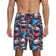 thumbnail image 1 of Fotbe rock Skull blue record Pajama Shorts for Men, Men's Pajama Bottoms, Sleepwear,Short Pajama Pants-4X-Large, 1 of 9