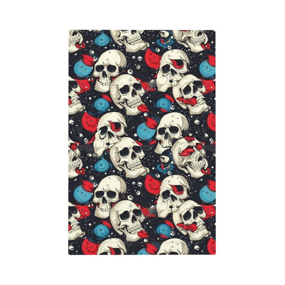 Fotbe rock record Skull artist Print Duplex Receptacle Wall Plate, 1-Gang 5.0" x3.0" Wall Outlet Covers, Dual Outlet Faceplates Covers, Color-matched Screws Included-Style V