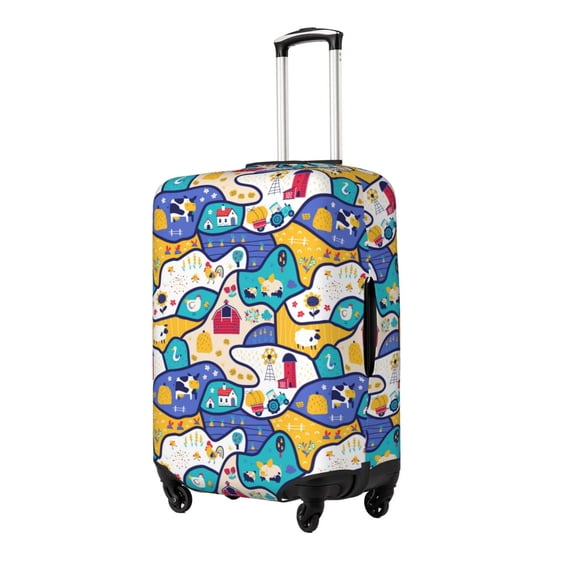 Fotbe tractor and garden Luggage Cover Protector, Suitcase Protector,Scratch and Dirt Resistant, Fits 18-32 Inch Luggage-Small
