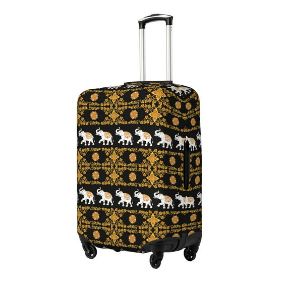 Fotbe traditional Elephant Luggage Cover Protector, Suitcase Protector,Scratch and Dirt Resistant, Fits 18-32 Inch Luggage-Large