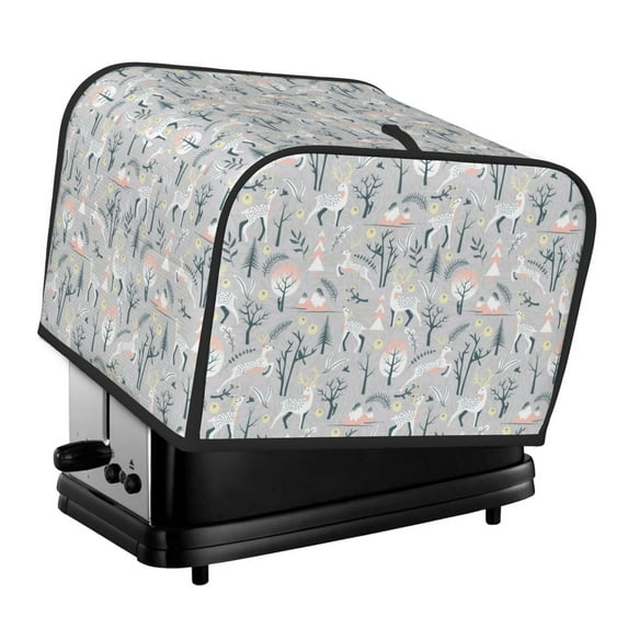 Fotbe white Moose winter tree for Four Slice Toaster Cover, Fingerprint Protector, Super Soft Appliance Cover And Dust Cover,Bread Dust Cover & Fingerprint Protection