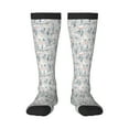 thumbnail image 1 of Fotbe white Moose winter tree print Women's Men's Novelty Crew Socks Cotton Socks Knee High Socks for Walking,Running,Nurses,Pregnancy, 1 of 1