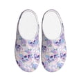 thumbnail image 1 of Fotbe white Skull crystal flower Pattern Women's Fuzzy Curly Fur Memory Foam Loafer Slippers Indoor Outdoor Slippers Winter Home Shoes-39/40, 1 of 7