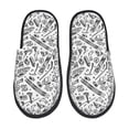 thumbnail image 1 of Fotbe winter Ski Element Pattern Women's Fuzzy Slippers Plush Slippers Fluffy Winter House Shoes Indoor and Outdoor-Medium, 1 of 8