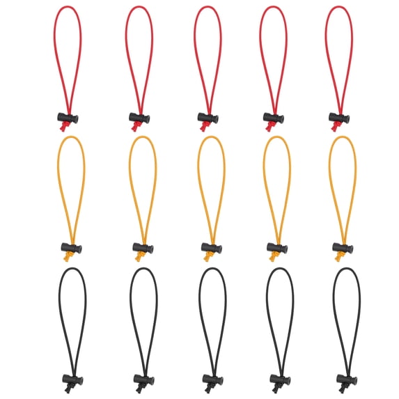 Foto&Tech 15-Pack Multipurpose 3mm Extra Long Toggle Tie/Elastic Cable Tie&Organizer/Adjustable Cable Strap/Instant Clutter Killer/Tangle Tamer/Cable Management for Cord&Cable Reusable (Red+BK+Orange)