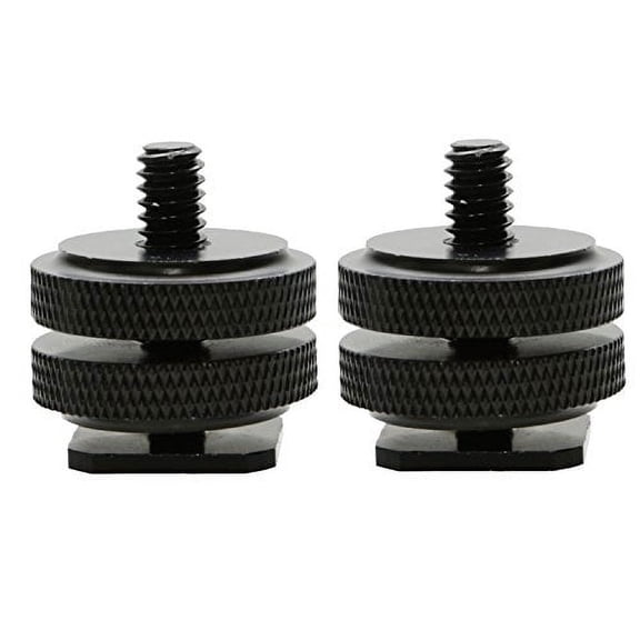 Foto&Tech 2 Pieces 1/4-Inch 20 Tripod ALL METAL Tripod Screw to Hot Shoe/Cold Shoe Adapter