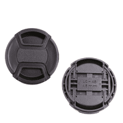 Foto&Tech 2 Pieces Center Pinch Snap-On Front Lens Cap Cover with Anti Lost String Compatible with Nikon, Sony, Fujifilm, Pentax, Panasonic, Olympus, Other DSLR Camera Lens 46mm