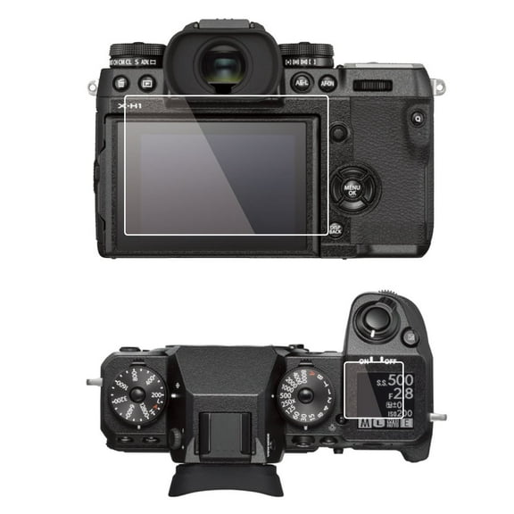 Foto&Tech 2 Sets Crystal Clear HD LCD Screen Protector for Fujifilm X-H1 Mirrorless Digital Camera LCD Monitor and Top Control Panel Bubble Free Multi-Layer Anti-Smudge Coating/Easy to Apply