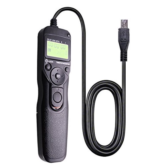 Foto&Tech LCD Timer Shutter Release Remote Control Cord for Sony a7 II, a7, a7R, a7S, a6300, a6000, A5100, A5000, A3000, SLT-A58, NEX-3NL, DSC-HX300, DSC-RX100M3, DSC-RX100M2, DSC-RX100III