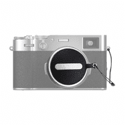 Foto&Tech Leather Lens Cap Keeper Sticker w/ String for Fujifilm X100VI X100V 2pcs.