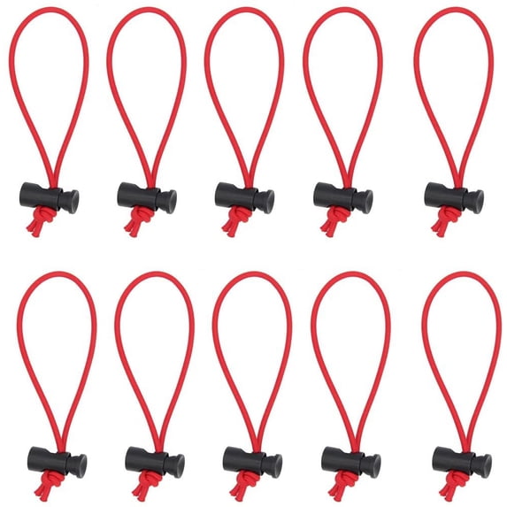 Foto&Tech Multipurpose Extra Thick Elastic Cable Tie and Organizer, Adjustable Cable Strap Toggle Tie, Reusable Tangle Tamer, Cable Management for Cord and Cable (16CM, 10 BK+10 OR+10 Red)