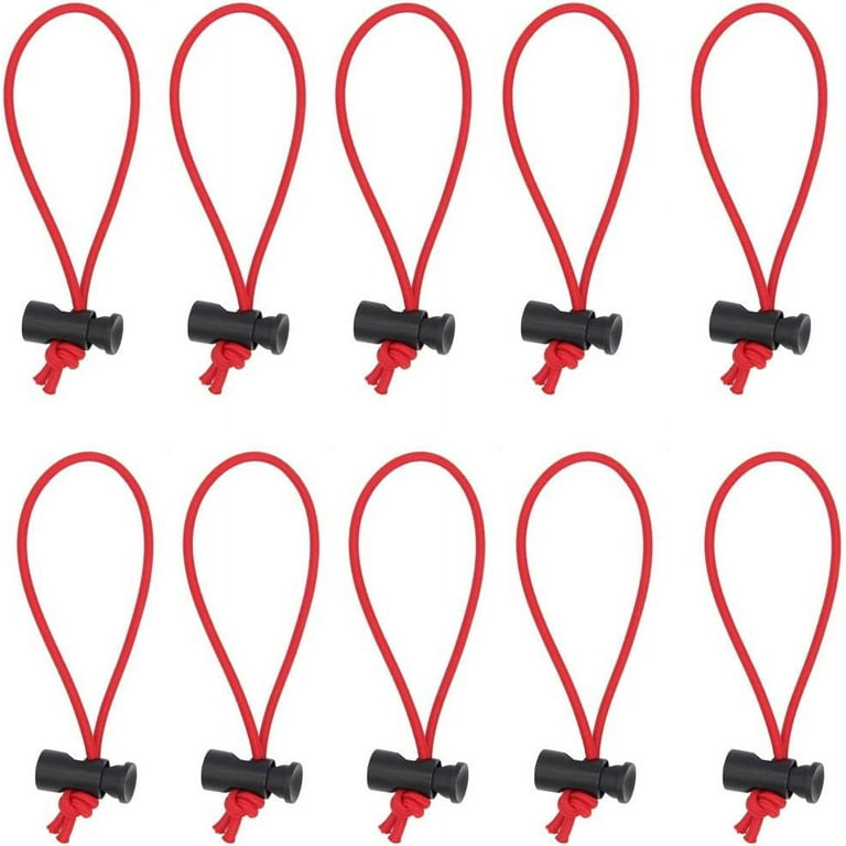 Foto&Tech Multipurpose Extra Thick Elastic Cable Tie and Organizer,  Adjustable Cable Strap Toggle Tie, Reusable Tangle Tamer, Cable Management  for Cord and Cable (10x 16CM, Red) 