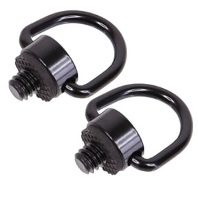 Foto&Tech Stainless Steel 1/4" Camera Mount D-Ring Neck Strap Wrist Strap Holder QR Shoulder Strap Sling Adapter (2x Black)