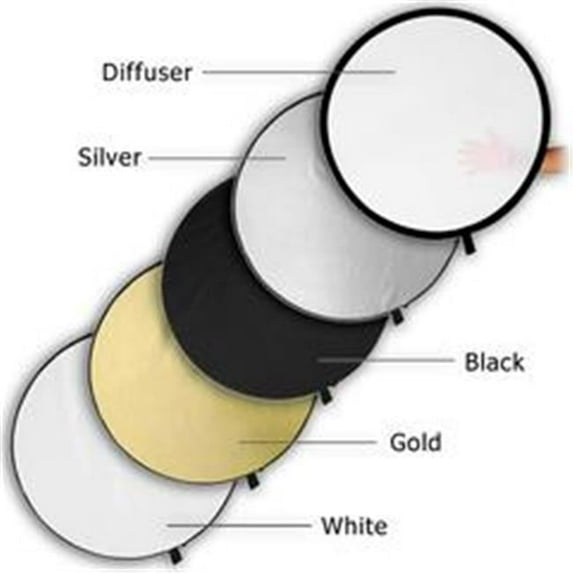 Fotodiox Reflector-5in1-48x72 48 x 72 in. 5-in-1 Reflector Pro, Premium Grade Collapsible Disc, Soft Silver, Gold, Black, White & Diffuser