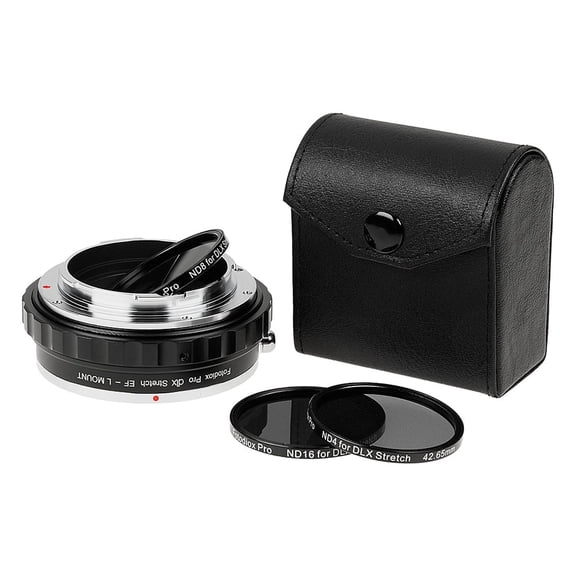 Fotodiox DLX Stretch Lens Adapter - Compatible with Canon EOS (EF & EF-S) Lens to L-Mount Alliance Mirrorless Cameras with Macro Focusing Helicoid and Magnetic Drop-In Filters