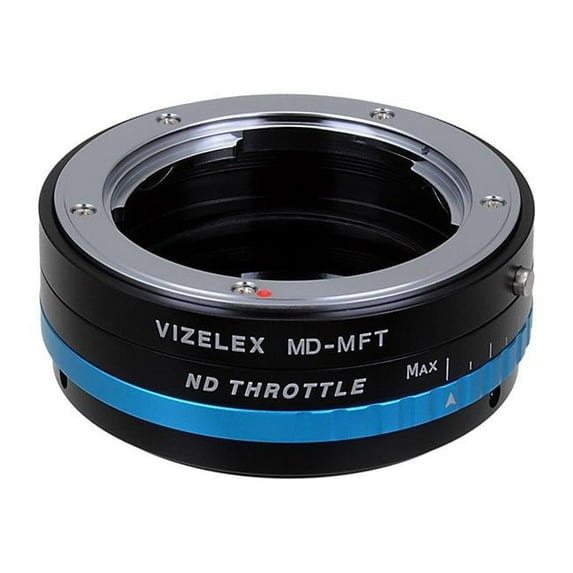 Fotodiox MD-MFT-P-NDThrtl Vizelex ND Throttle Lens Mount Adapter - Minolta Rokkor SLR Lens To Micro Four Thirds Mount Mirrorless Camera Body with Built in Variable ND Filter