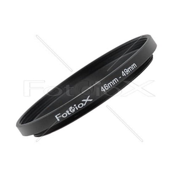 Fotodiox Metal Step Up Ring, Anodized Black Metal 46mm-49mm, mm Single Step Up Ring mm