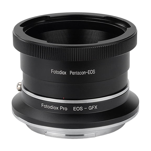Fotodiox Pro Lens Mount Double Adapter, Pentacon 6 (Kiev 66) SLR and Canon EOS (EF / EF-S) D/SLR Lenses to Fujifilm G-Mount GFX Mirrorless Digital Camera Systems (such as GFX 50S and more)