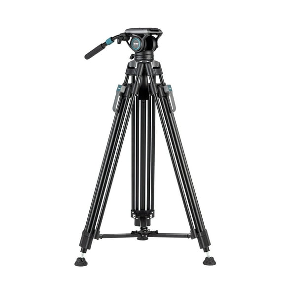 Fotopro 72" Heavy Duty Professional Aluminum Video Camera Tripod with Fluid Head, 75mm Bowl Leveling, Quick Lever Lock, 1/4 3/8 QR Plate for DSLR Camera Camcorder, 17.6lb Load, DV-3A Pro